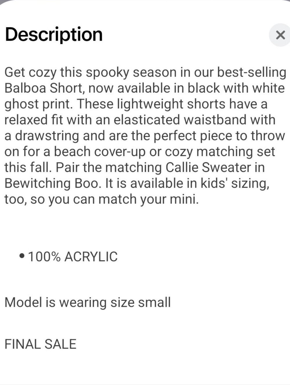 BEACH RIOT Balboa Short Bewitching Boo size L NWT - Picture 5 of 10